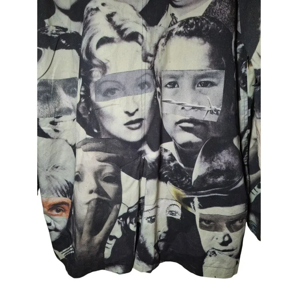 F*cking Awesome Faces Collage Trench Coat XL Streetwear Graphic Print